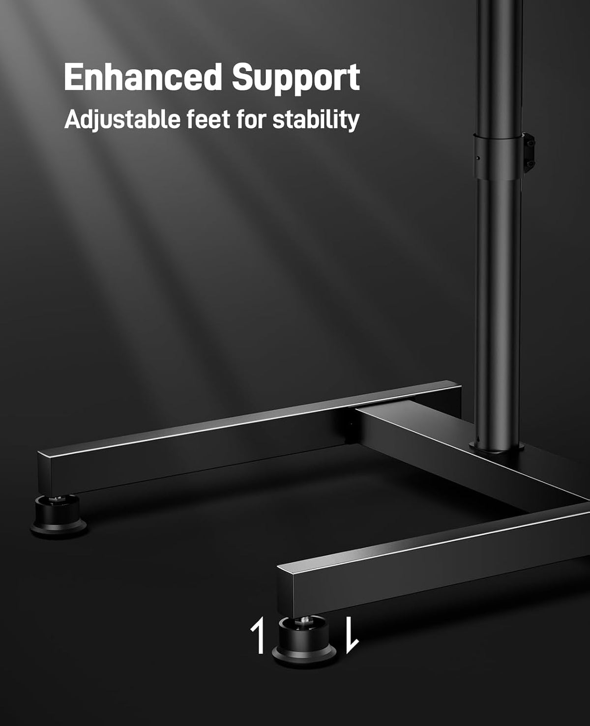 Perlegear Floor TV Stand with Mount for 26-50 inch TVs up to 55 lbs, TV Floor Stand with Rotation, Tilt, Level, Height Adjustable TV Stand for Bedroom/Living Room, Max VESA 300x300mm, PGFS12