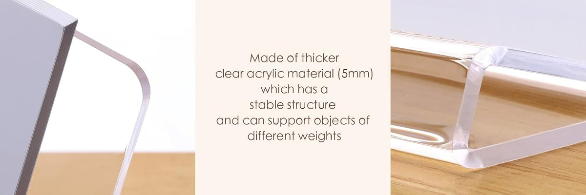 SANRUI 2 Pack Acrylic Book Stand, Clear Easel Stand for Display, A4