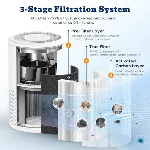 2 Pack B-D02L M05 Replacement Filter Fit for MOOKA Air Purifier