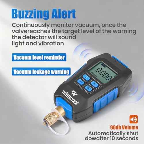 WISSCOOL Digital Micron Vacuum Gauge, Digital Pressure Tester Meter HVAC