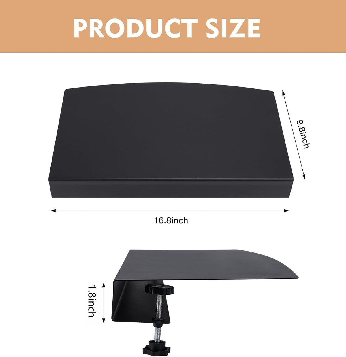 17 inch Corner Desk Connector Platform for Mounting on L-Shaped Desk Extender,Platform Extender Attachment (Black)
