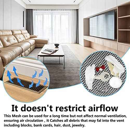 6 Pack 4"x12" Floor Register Trap Cover Screen Air Vent Cover Mesh Filter for Home Floor Register Net Trap