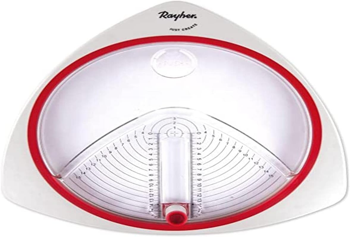 Rayher Circle Cutter for Crafting with 3 Replacement Blades, Paper Trimmer for Circles with a Diameter of 2.6–15 cm