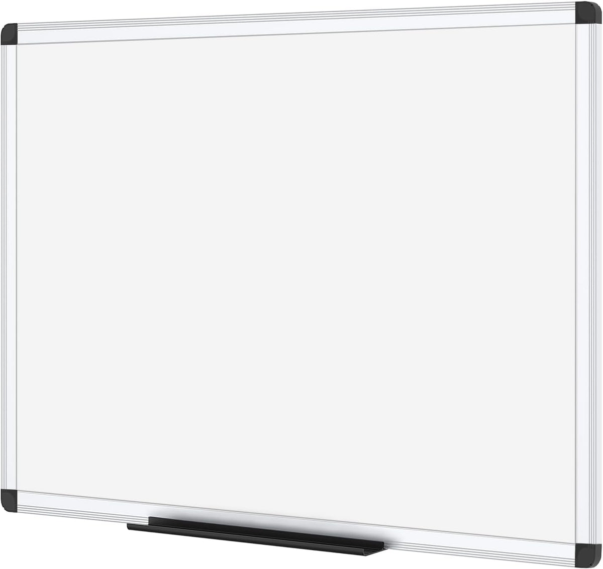 VIZ-PRO Magnetic Whiteboard/Dry Erase Board, 48 X 36 Inches, Silver Aluminium Frame
