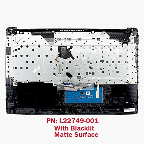 Replacement Laptop Upper Case Palmrest Backlit Keyboard Non-PTP Touchpad Assembly Part for HP 17 by/CA L22749-001 Gray
