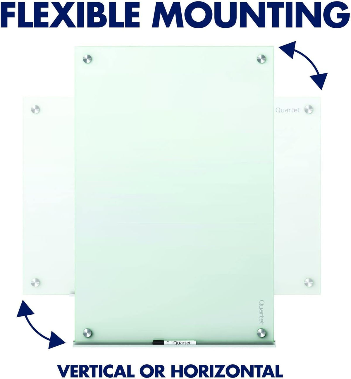 Quartet Magnetic Glass Dry Erase White Board, 48''W x 36''H Whiteboard, Infinity Frameless Mounting, White Surface (G4836W)