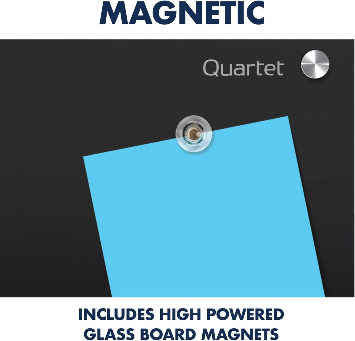 Quartet Magnetic Dry Erase Board, 24" x 18" Glass Whiteboard for Wall, Infinity, Black (G2418B)