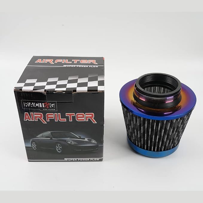Cold Air Intake Filter, High Performance, Washable Filter, Clamp-On Replacement