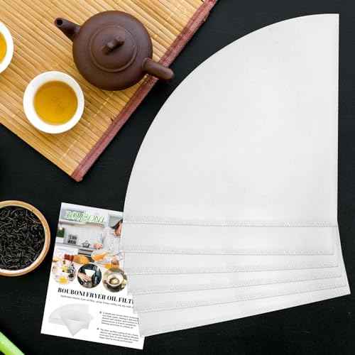 10" Fryer Oil Filter 50pcs Non Woven Cooking Oil Filter Grease Filters for Deep Fryer Maple Syrup Filter Cones White Beeswax Filters for Hotels Restaurants Cafes Food Trucks Kitchens