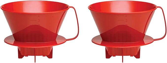Fino Pour-Over Coffee Brewing Filter Cone, Number 4-Size, Brews 8 to 12-Cups