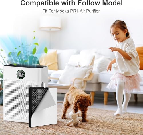 PR1 Replacement Filter Compatible with Mooka PR1 Air Purifier,2 Pack H13 filter Activated Carbon