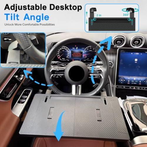 2-in-1 Car Steering Wheel Tray Desk & Car Seat Gap Filler Organizer