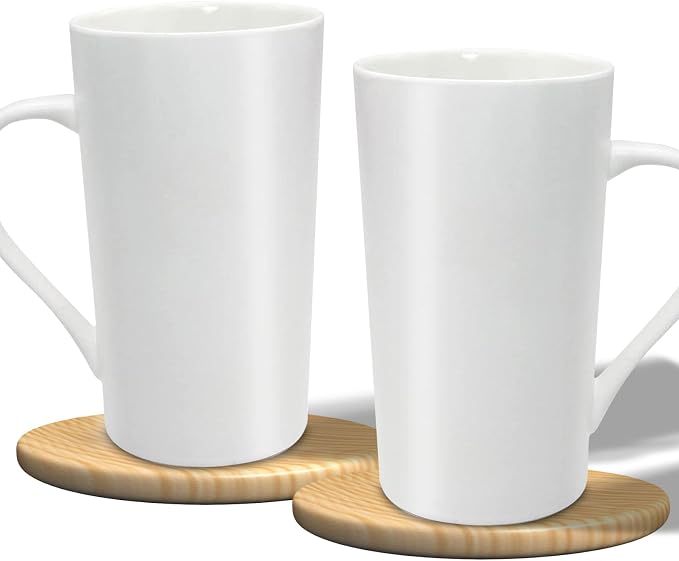 20 oz White Ceramic Coffee Mugs, Large Tall Coffee Mug