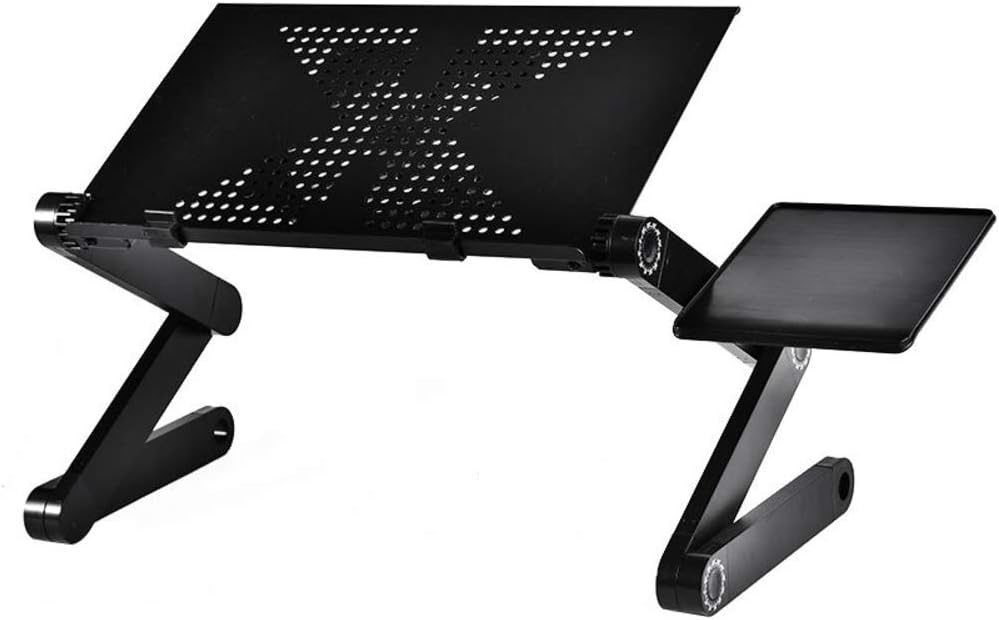 No/Brand Portable Adjustable Aluminum Laptop Desk Foldable Portable Laptop Desk, Adjustable, Bed, Table with Cooling Fan, for Bed and Sofa