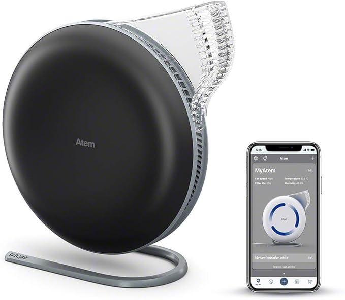 IQAir Atem Desk Air Purifier for Home, Small Room up to 150 sq ft, HyperHEPA