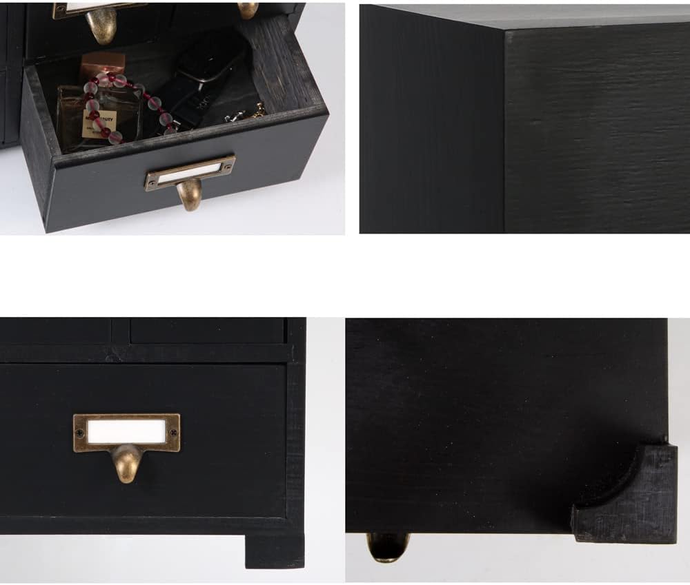 Apothecary Drawers Apothecary Cabinet with Drawers, Black