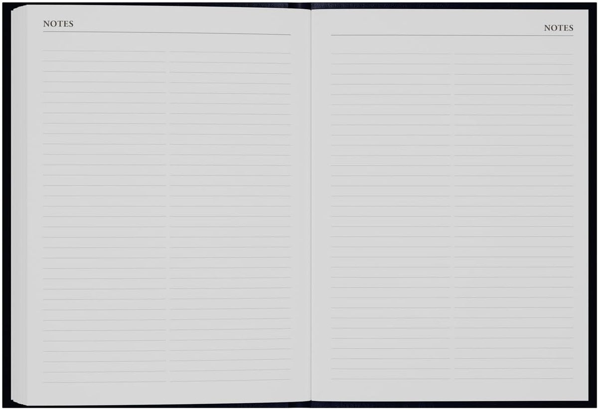 Collins - Essential - 2026 12 Month Calendar Year Planner, Day-To-Page with 1/2 Hourly Appointments Diary, A5 Hard Cover - Blue (ESSA51A.60-26)