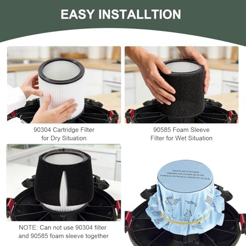 90304 Replacement Filter Compatible with Shop-Vac 90304, 90350, 90333,5 Gallon Up Wet/Dry Vacuum Cleaners,15 Pack