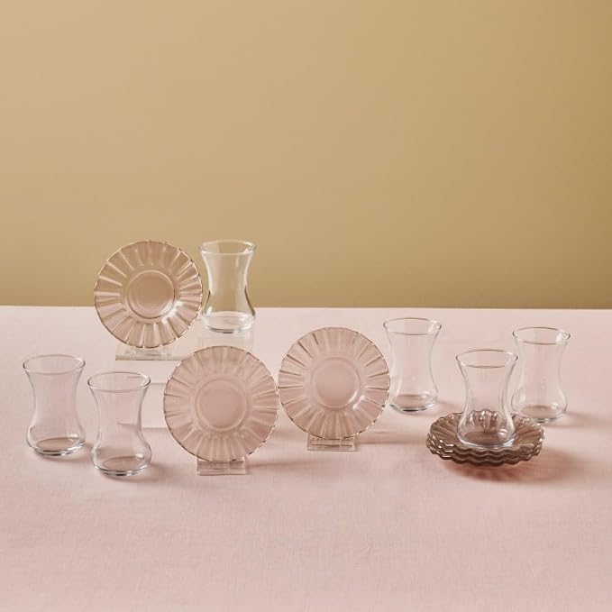 Karaca Luna 12-Piece Turkish Tea Cups