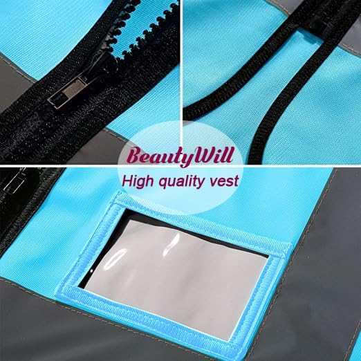 BeautyWill Safety Vest 1 pcs Customize Logo Class 2 High Visibility Reflective Vest with 5 Pockets Construction Security Work Vest ANSI/ISEA Standards