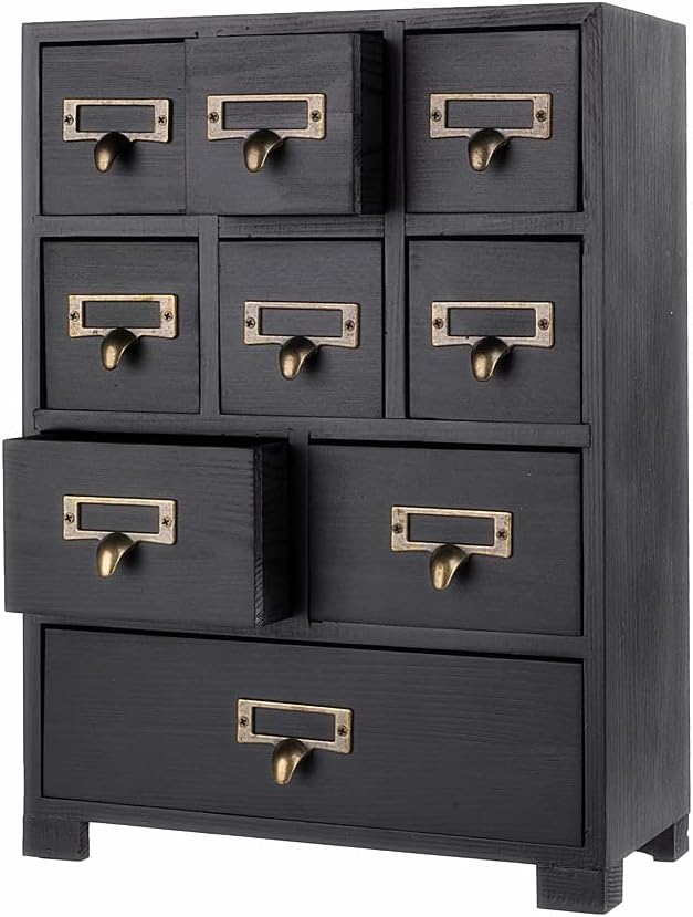 Apothecary Drawers Apothecary Cabinet with Drawers, Black