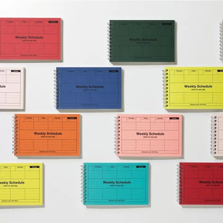 MARK'STYLE Undated Weekly Planner A6, 2-Pack – 58-Week Horizontal Pocket Size Scheduler with Monthly Overview & To-Do List for Desk, Office, or Study Use (Turquoise)