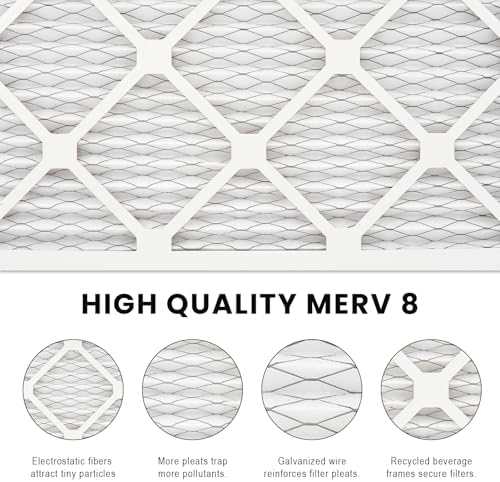 14x18x1 Air Filter MERV 8 (2-Pack), HVAC/Furnace AC Filter Replacement, Dust Defense–Comparable with MPR 600 & FPR 5 (Actual 13.75x17.75x0.75)