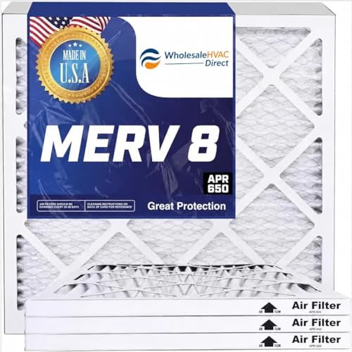 19x20x1 Air Filter (MERV 8) (4-Pack) King Dust & Allergy Control AC Furnace Filters, MADE IN USA, HVAC, Pleated, Electrostatic (Actual Size: 19 x 20 x .75)