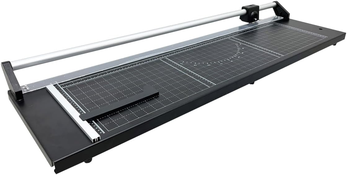 INTBUYING 36 Inch Commercial Manual Precision Rotary Paper Trimmer with an Angle Line Smart Rotary Paper Cutter for Cutting Photo Paper, Film, hot and Cold Laminating Paper, etc