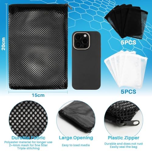 MAQIHAN 10 Pack Aquarium Filter Media Bags - Reusable Mesh Bags with Zipper