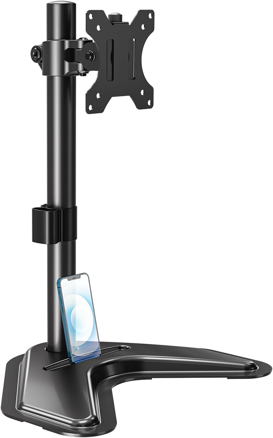 MOUNTUP Single Monitor Stands, Freestanding VESA Monitor Desk Mount fits 13'' to 32'' Computer Screen with Height Adjustable, Swivel, Tilt, Rotation, 17.6 lbs Load, For Home Office, VESA 75x75/100x100