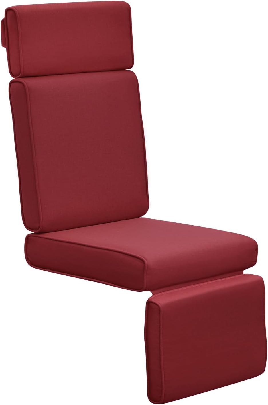 Skypatio All-Weather Outdoor Recliner Chair Replacement Cushion, Outdoor Waterproof Cushion for Patio Reclining Chair (Red)
