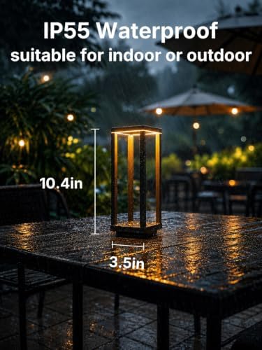 2Pack Cordless Table Lamp Rechargeable, 10" Portable Table Light