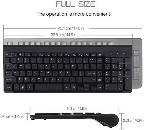 Fonicer Wireless Keyboard and Mouse Combo with USB C & USB A Receiver-Full Size Type c Keyboard and Mouse Compatible
