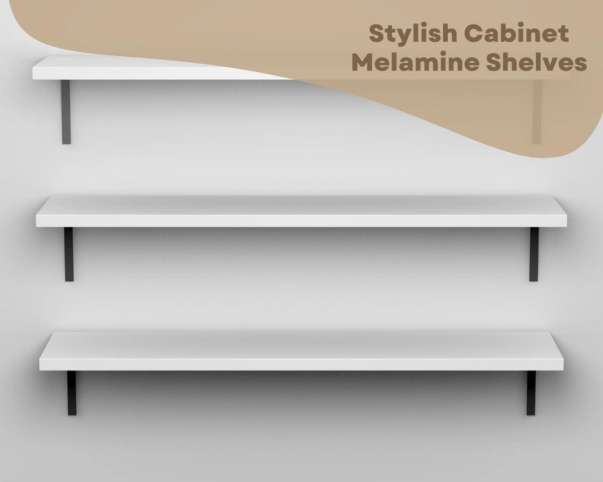 Cabinet Shelf Melamine 3/4'', Custom, Cut to Size. (10'' Depth, 26'' Length)