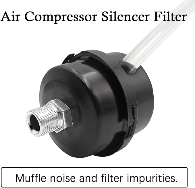 2 pcs 3/8" Thread Air Compressor Silencer, Air Compressor Intake Filter Sound