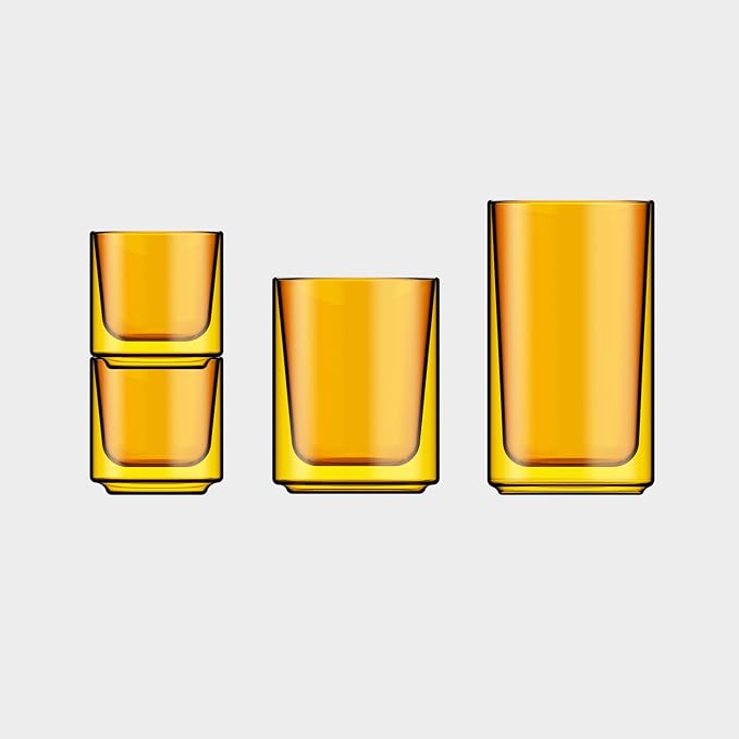 Terra Kaffe Marigold Forte 12 oz Double-Walled Coffee Glass – Borosilicate