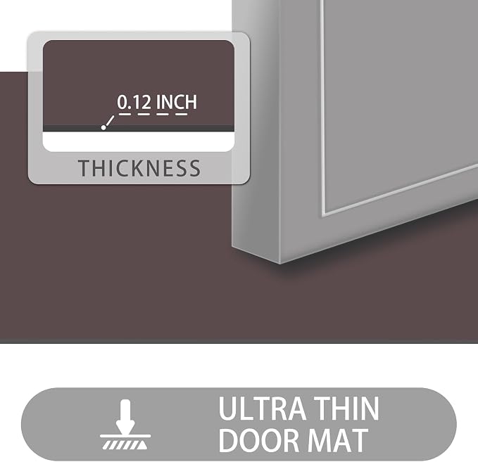 Ultra Thin Door Mat Indoor Entrance, 1/10 in Thin Door Mats
