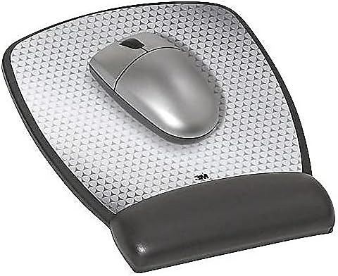 3M Precise Leatherette Mouse Pad w/Wrist Rest, 6-3/4 x 8-3/5, Black (MW309LE)