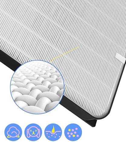 5 Pack AD3000 / AD3500 Replacement Filter Compatible with Air doctor 3000/3500 Air Purifier, 1 main filter + 2 Activated Carbon filters + 2 Carbn Pre-Filters