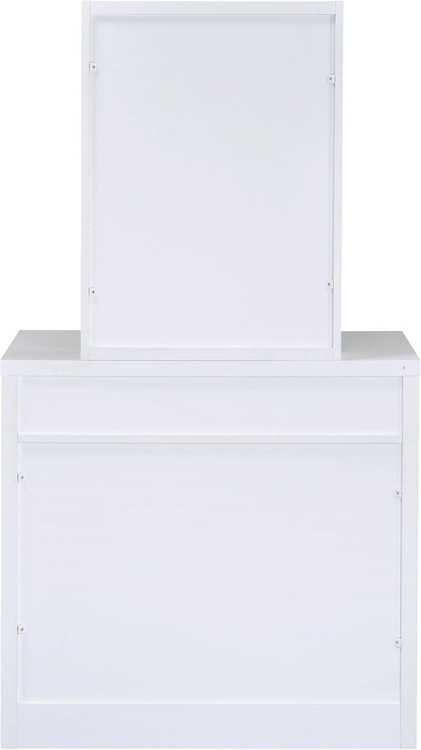 Coaster Harvey Rectangular 1-Drawer Vanity Table Set, White 300290