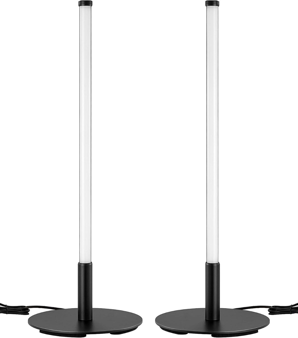 EDISHINE LED Table Lamp Set of 2, Modern Desk Lamps, Black Bedside Lamps
