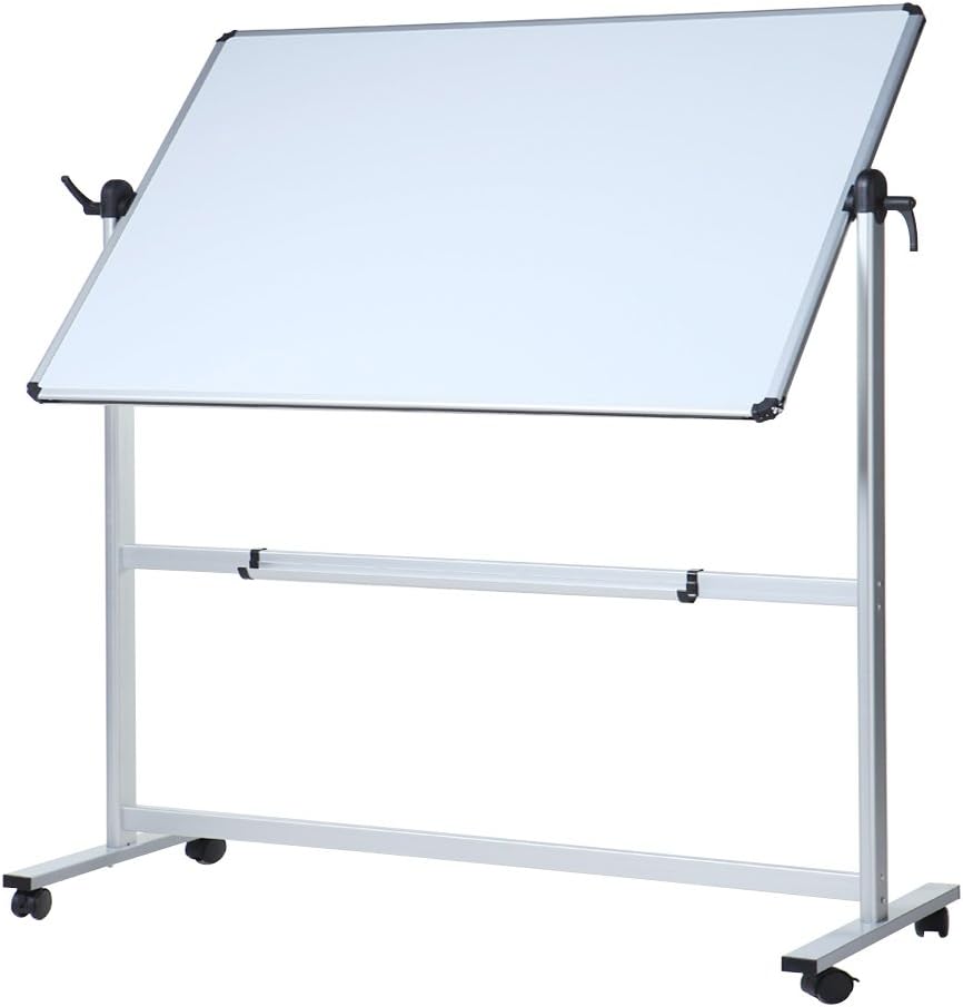 VIZ-PRO Double-Sided Magnetic Mobile Whiteboard, 44" x 30"