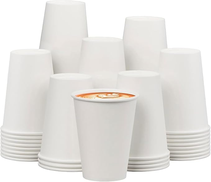Disposable Paper Coffee Cups 12 oz 500 Pack, Suitable