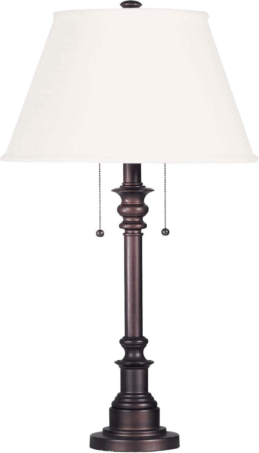 Kenroy Home Spyglass Table Lamp with Bronze Finish, Classic Style, 30.5" Height, 17" Width, 17" Depth