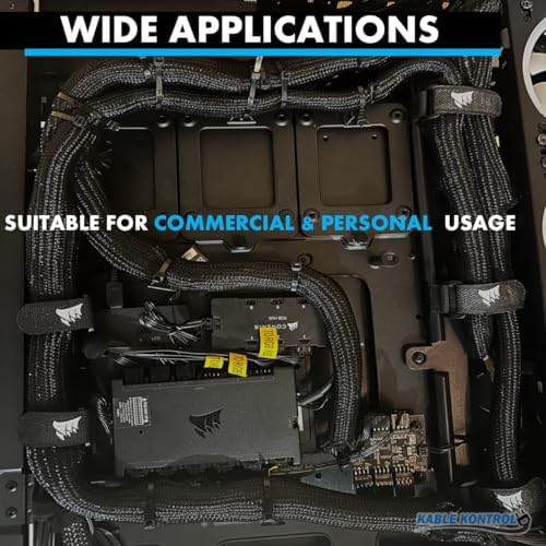 Kable Kontrol Braided Cable Sleeve Split Wrap 1/2" 150 Ft - Black