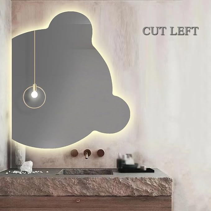 LTSRLL LED Vanity Mirror Cute Bear Decorative Mirror