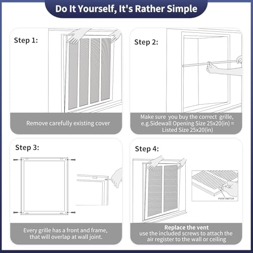Howeall 25"W x 20"H [Duct Opening Size] Steel Return Air Filter Grille - Removable Face/Door for 1 inch Filters -HVAC Vent Cover Grill - White [Outer Dimensions: 27 5/8"W X 22 5/8"H]