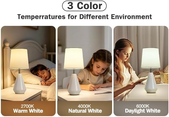 bdayanx15.5" Small Table Lamp Set of 2, 3 ColorTemperatures for Bedroom