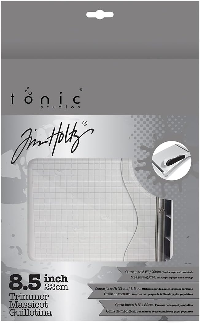Tonic Studios Paper Cutter Tool - Guillotine Paper Trimmer for Scrapbooking, Vinyl, and Craft Paper - 8.5 Inch Cutting Length with Ruler and Grid Lines